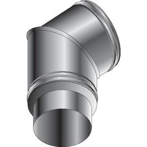 Rookgasbocht 45° dubbelwandig RVS DP 25 100mm Burgerhout